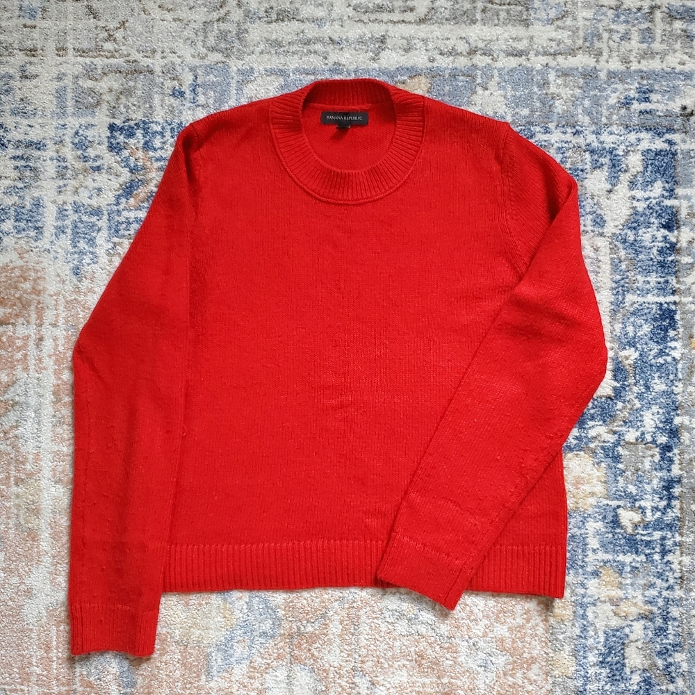 Banana Republic Soft Mock Neck Sweater Red